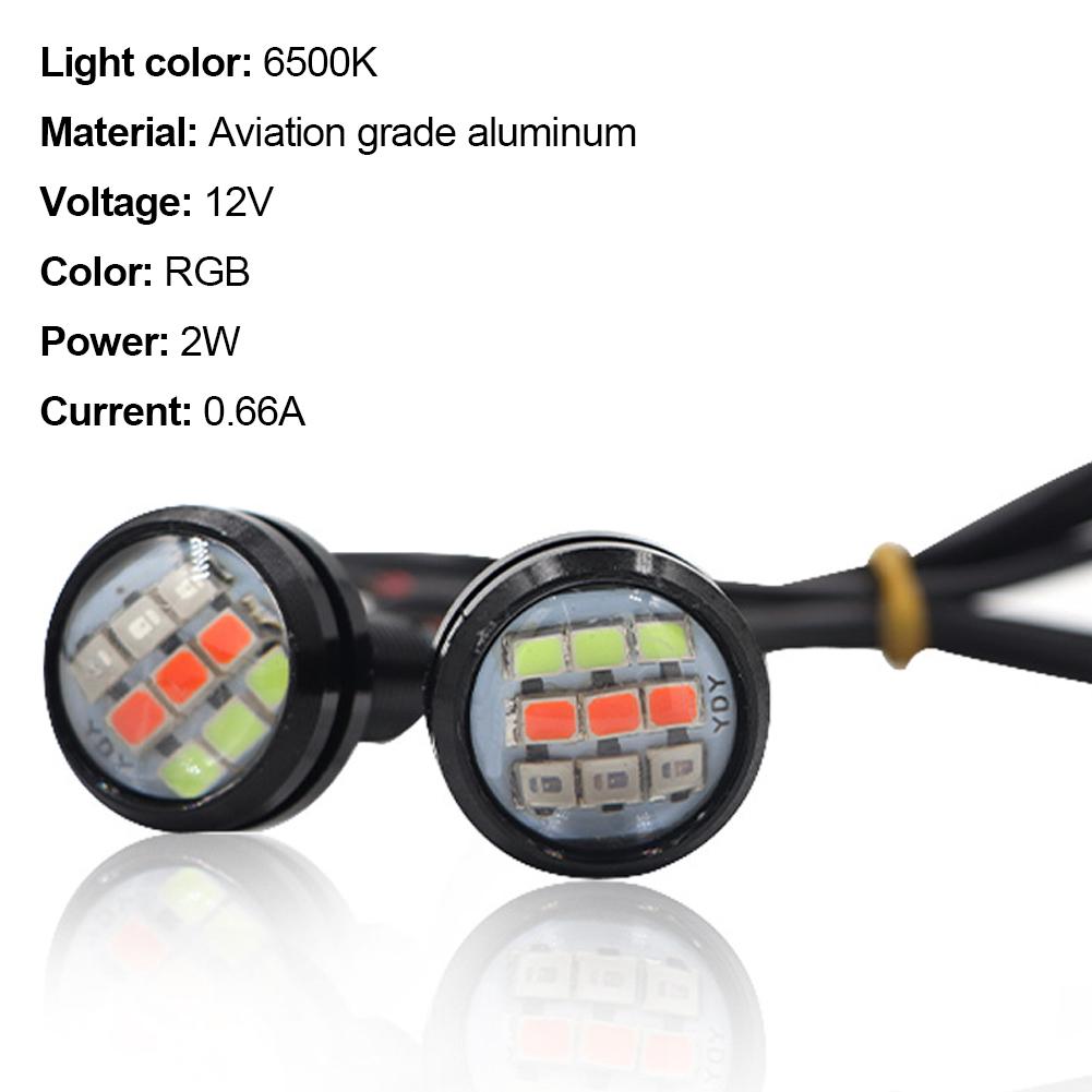 2Pcs Motorcycle Signal Light 23mm Eagle Eye RGB Turn Signal Daytime Running Lamp Fog Lamp Angel Light Accessories