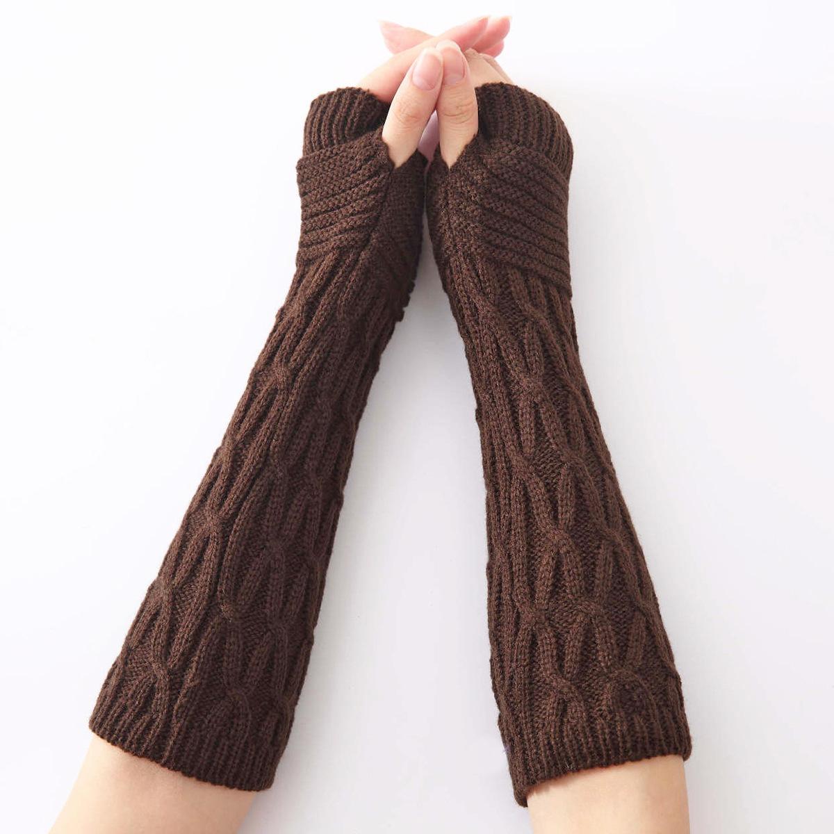 

Wool Gloves New Autumn and Winter Knitted Fingerless Sleeves for Men and Women Warm Pile Wristbands Fake Sleeves