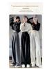 European Cotton Velvet Wide-Leg High-Waisted Women's Corduroy Pants for Autumn/Winter - Drapey, Casual, Floor-Length.