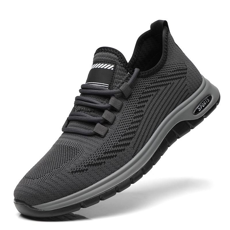 

Мужская обувь 2025 года, кроссовки из дышащей сетки, мужская мягкая подошва, обувь для отцов среднего и пожилого возраста, нескользящие кроссовки 38 серый