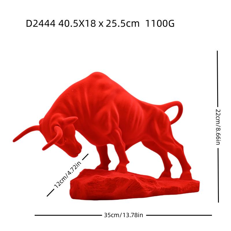 Creative Water Transfer Colorful Wall Street Bull Ornament, Resin Craft For Home Living Room Entrance Desktop Decoration
