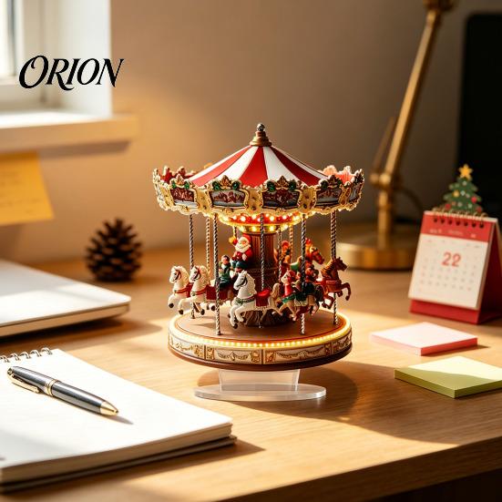 Unique Collectible Keepsakes Carousel Acrylic Tabletop Decor, 2D Flat Hanging Ornament for Christmas Decorative Figurines Home Office Desk Decoration,