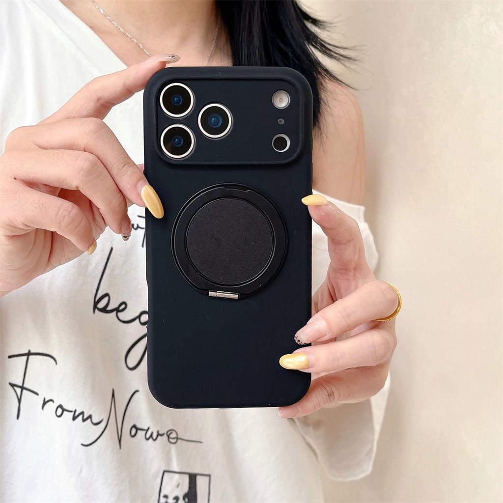 360 Rotate Bracket for Magsafe Magnetic Phone Case for IPhone 17 Air 16 15 14  Pro Max Stand Silicone Soft Protective Cover