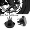 Black Metal & ABS Motorcycle Front Axle Nut Cap - 1 Pair, Compatible with Most Models
