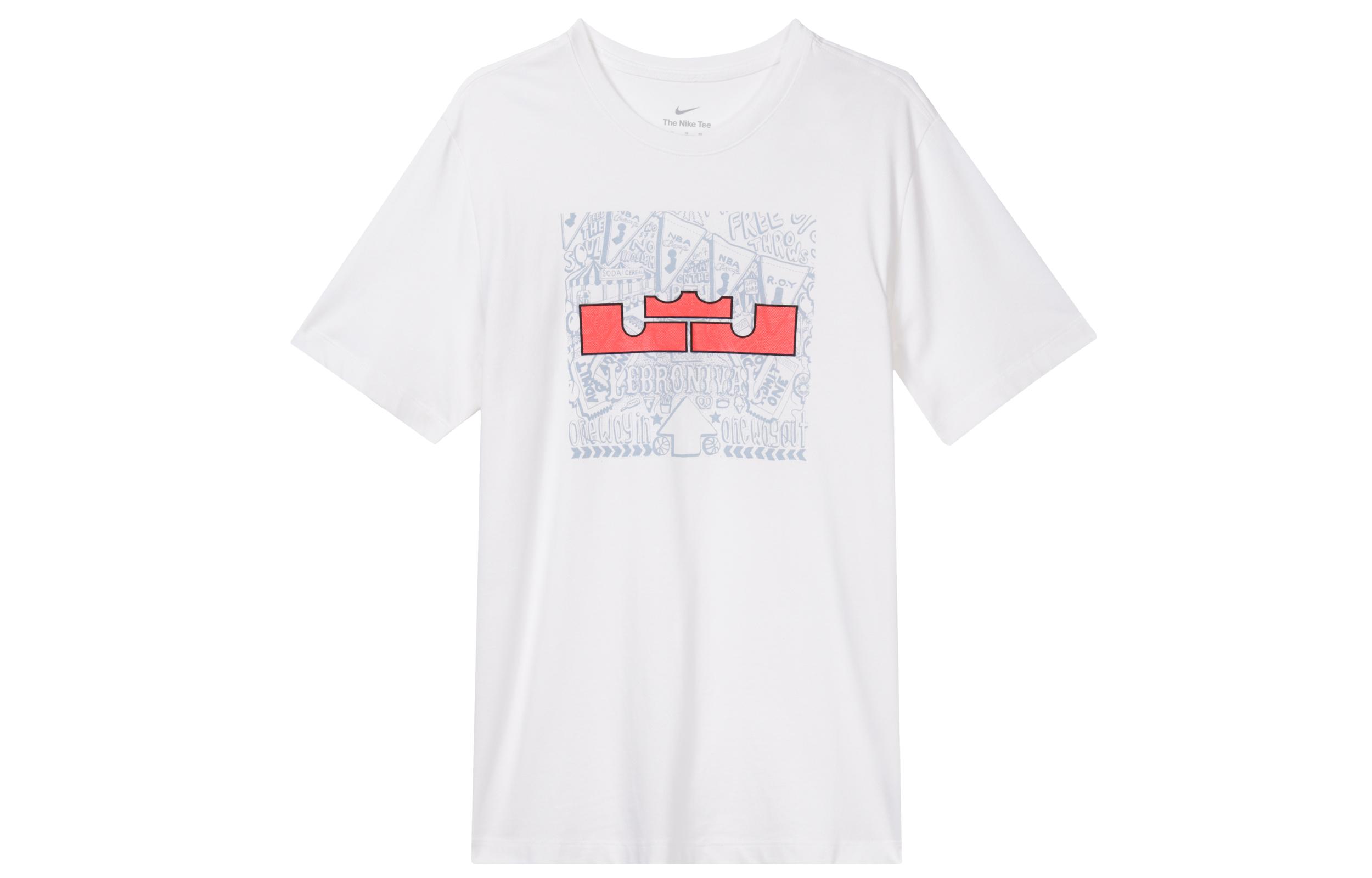 

Nike T Shirts Men s White Crew Neck Moderate Straight Fit DQ1884-100 L