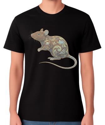 Decorative Rat T-Shirt Ornamental Rodent Animal Art Graphic Unisex Tee