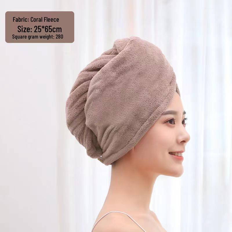 Women's Thickened Absorbent Coral Fleece Hair Cap - Bath and Shampoo Towel Headscarf