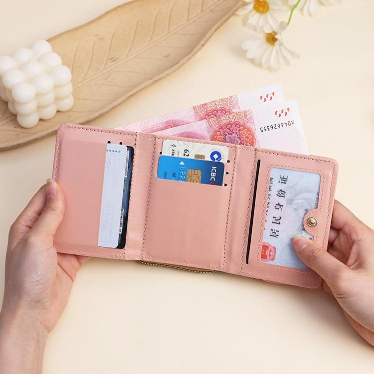 New Women's Short Wallet, Simple Fashion Embroidered Love Women's 30% Off Card Bag, Multi-card Position Wallet, Wallet