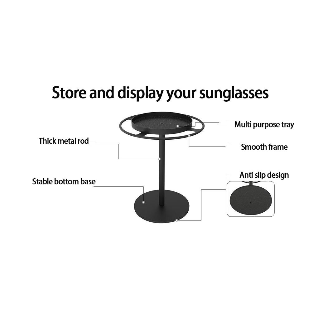 New Rotating Sunglass Organizer Eye Glass Display Stand 360-degree Rotation With Tray Jewelry Storage Organizer Detachable Home