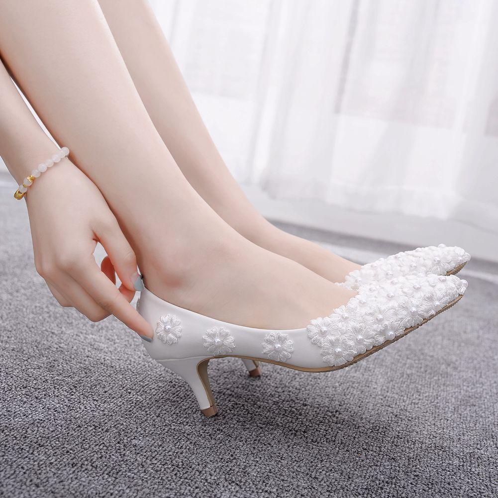 Early Spring Side Empty Slim Heel Single Shoes Spring Shoes New Women's Versatile Small Fragrance Style College Student Lace High Heels