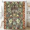 Vintage Floral Shower Curtain Botanical Pattern Bathroom Decor Nature Theme Waterproof Fabric Backdrop Washable Modern Style