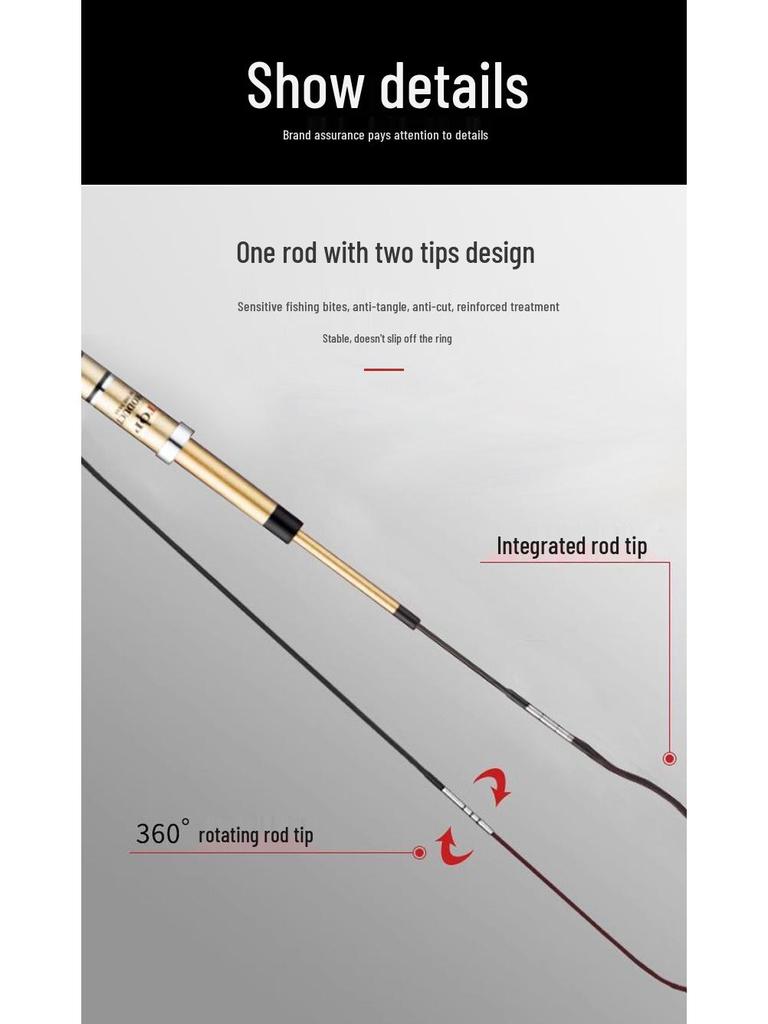 Ultra-Thin Carbon Fiber Crucian Carp Fishing Rod, 28/37/19-Tone, Super Hard, Long Section Taiwan Hand Rod