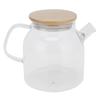 Transparent Glass Tea Pot 600ml Large Capacity Heat Resistant Water Kettle for Home Office Use