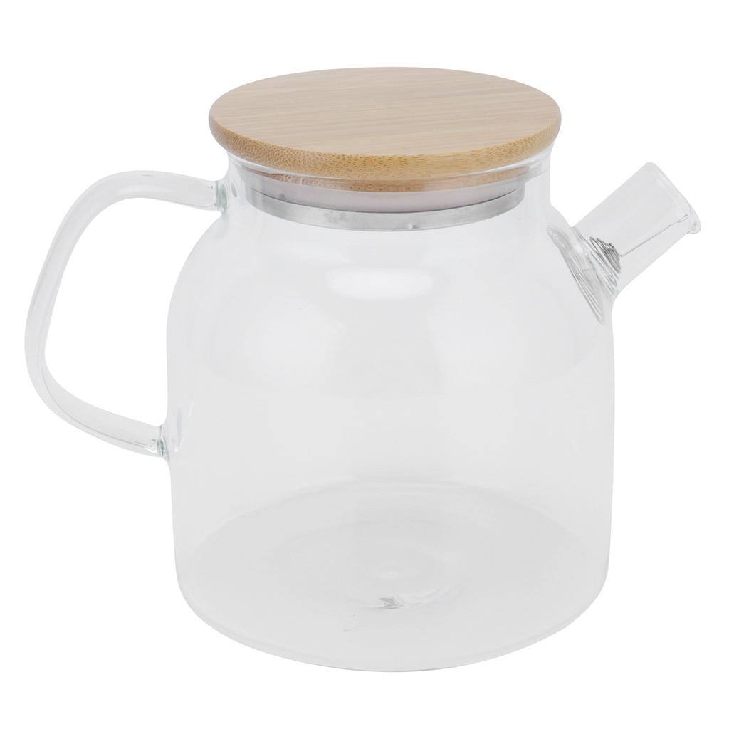 Transparent Glass Tea Pot 600ml Large Capacity Heat Resistant Water Kettle for Home Office Use