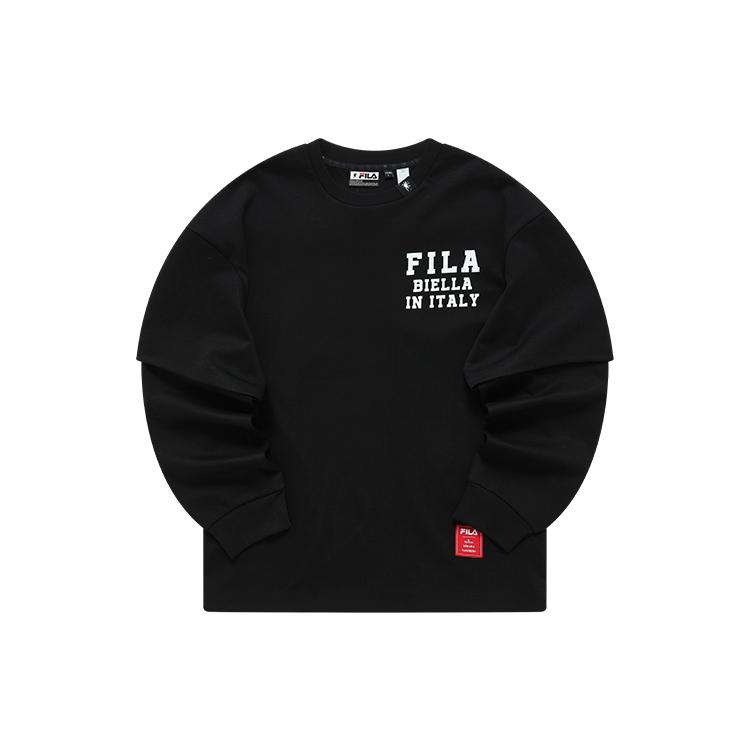 FILA X MIHARA YASUHIRO MIHARA YASUHIRO Collaboration Collection T Shirts Men s Jet Black Crew Neck Moderate Straight Fit F11M213212F-BK XL