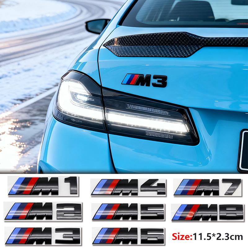 3D ABS M Logo Car Rear Trunk Emblem Badge Sticker For BMW M M1 M2 M3 M4 M5 M6 M7 M8 E46 E36 E34 F10 E90 F30 E60 E53 E30 E92 E87 LNJ0