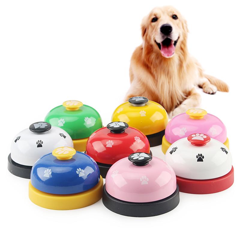 Pet Puzzle Toys Bell for Dog Cat Training Interactive Toy Dogs Cats Called Dinner Small Bells Footprint Ring Feeding Reminder