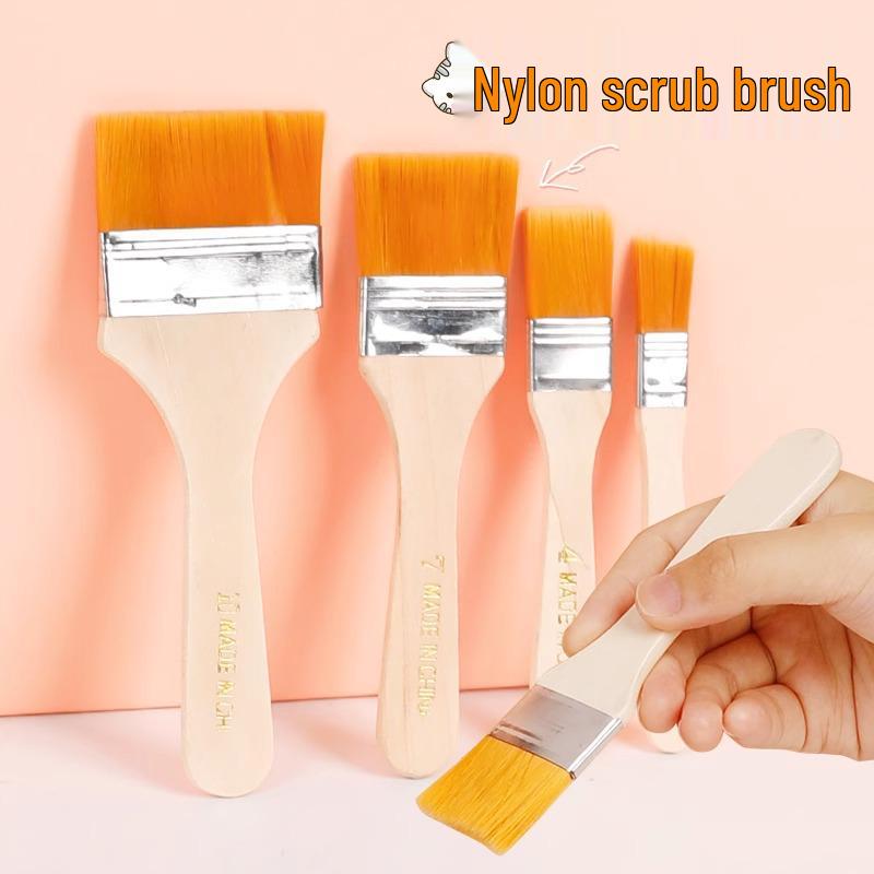 Conjunto de Pincéis para Pintura a Óleo de Nylon Amarelo 1-12 com Cabo de Madeira