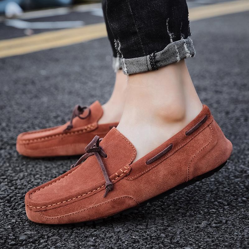 Mokasyny męskie Mokasyny z zamszu Płaskie buty męskie Buty codzienne Męskie mokasyny Męskie buty do jazdy Włoskie luksusowe buty żeglarskie Czapki