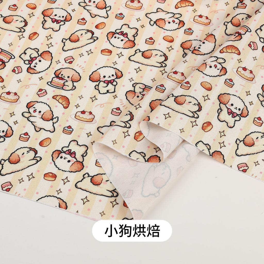 0.5m/1m/2m Thickened Canvas Little Rabbit Print Fabric for Sewing Canvas Bags Tablecloths Curtains Decoration Cloth DIY Fabrics
