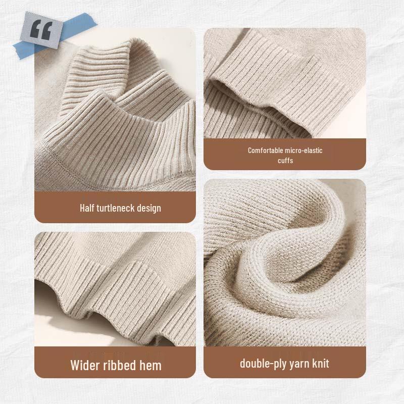 Pull d'automne à col montant en tricot avec lettres pour homme de Jeanswest