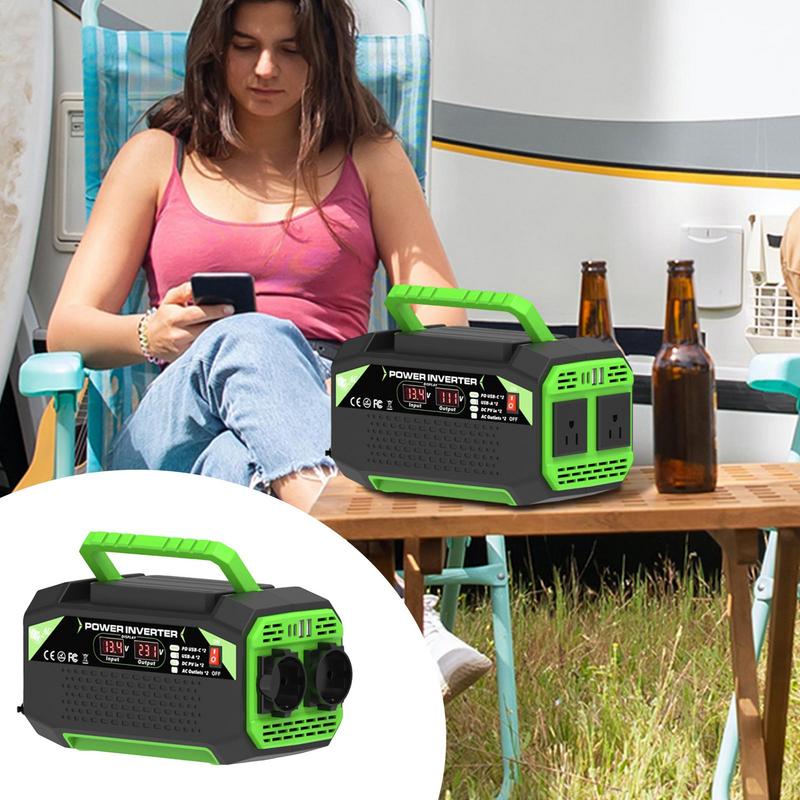 Voltage Inverter 300W Car Voltage Inverter 12V to 220V/110V Digital Display Plug Outlet with 4 USB Ports Fast Charging Auto