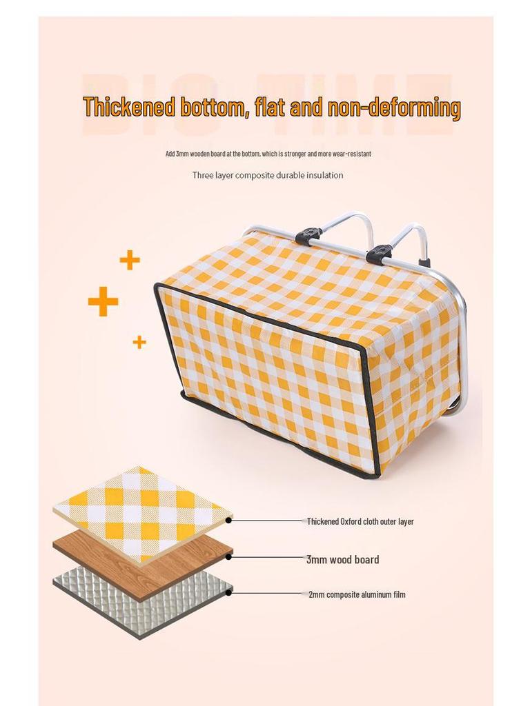 Isolierter Faltbarer Picknick- & Einkaufskorb - Outdoor, Camping, Takeaway-bereit