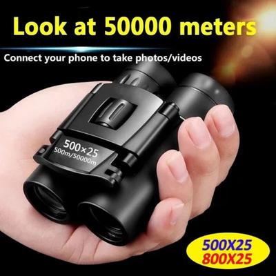 Upgrade 800X25 500X25 Powerful Binoculars Long Range Telescope HD Zoom Portable Folding Low Light Night Vision Monocular 4K for Hunting Tourism