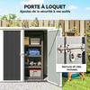 Capanno da Giardino - Cabina da Giardino 1,26 m² - Capanno Porta Attrezzi 2 Porte Bloccabili - dim. 147L x 86P x 134A cm - Lamiera d'Acciaio Bianco Nero
