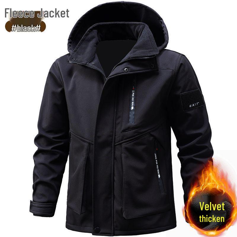 Men's Fleece-Lined 3-in-1 Windbreaker: Waterproof, Windproof, Warm Outdoor Jacket for Autumn and Winter