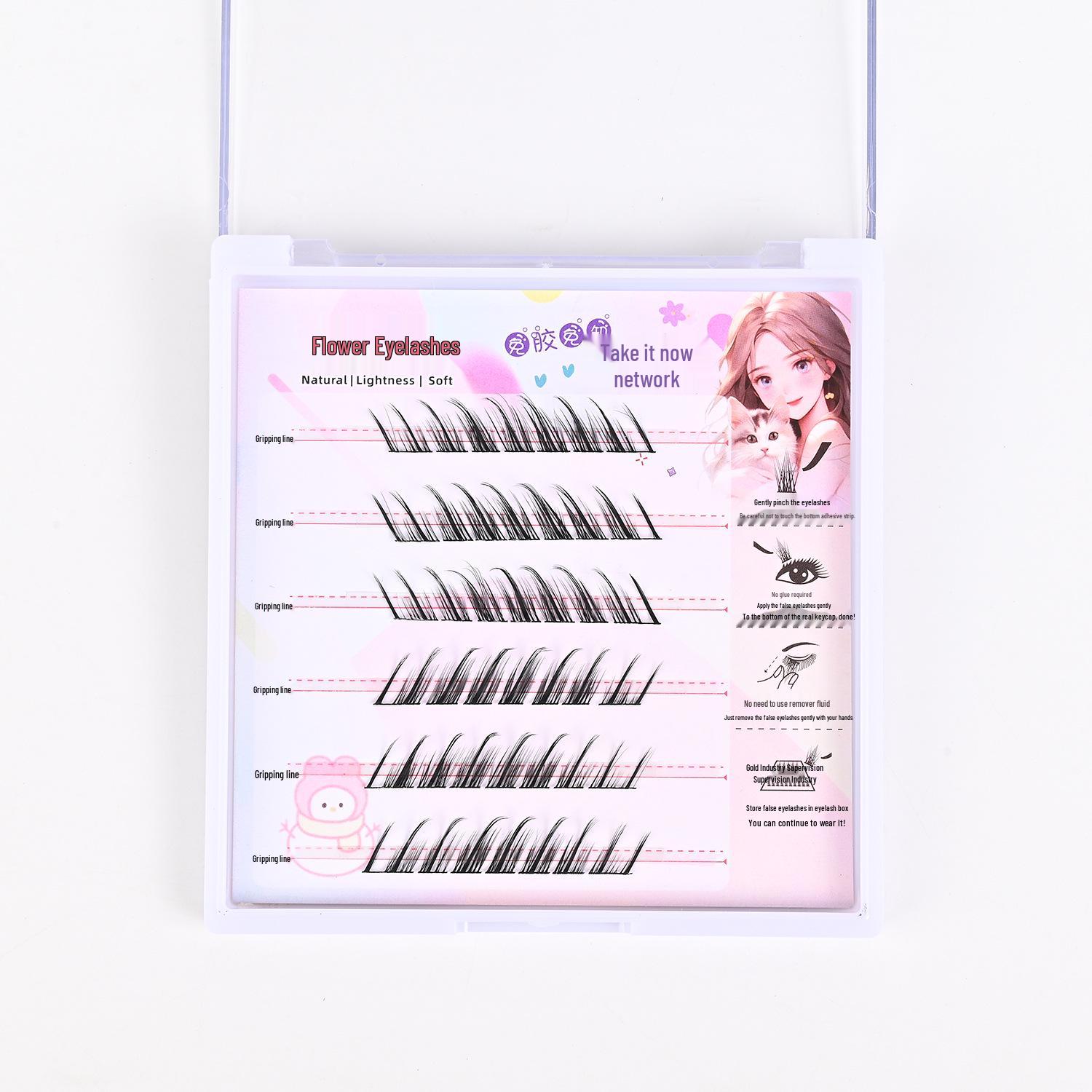 

D59 Прозрачные накладные ресницы на полоске без клея - Натуральный вид, Многоразовые, Густые ресницы для комичного взгляда