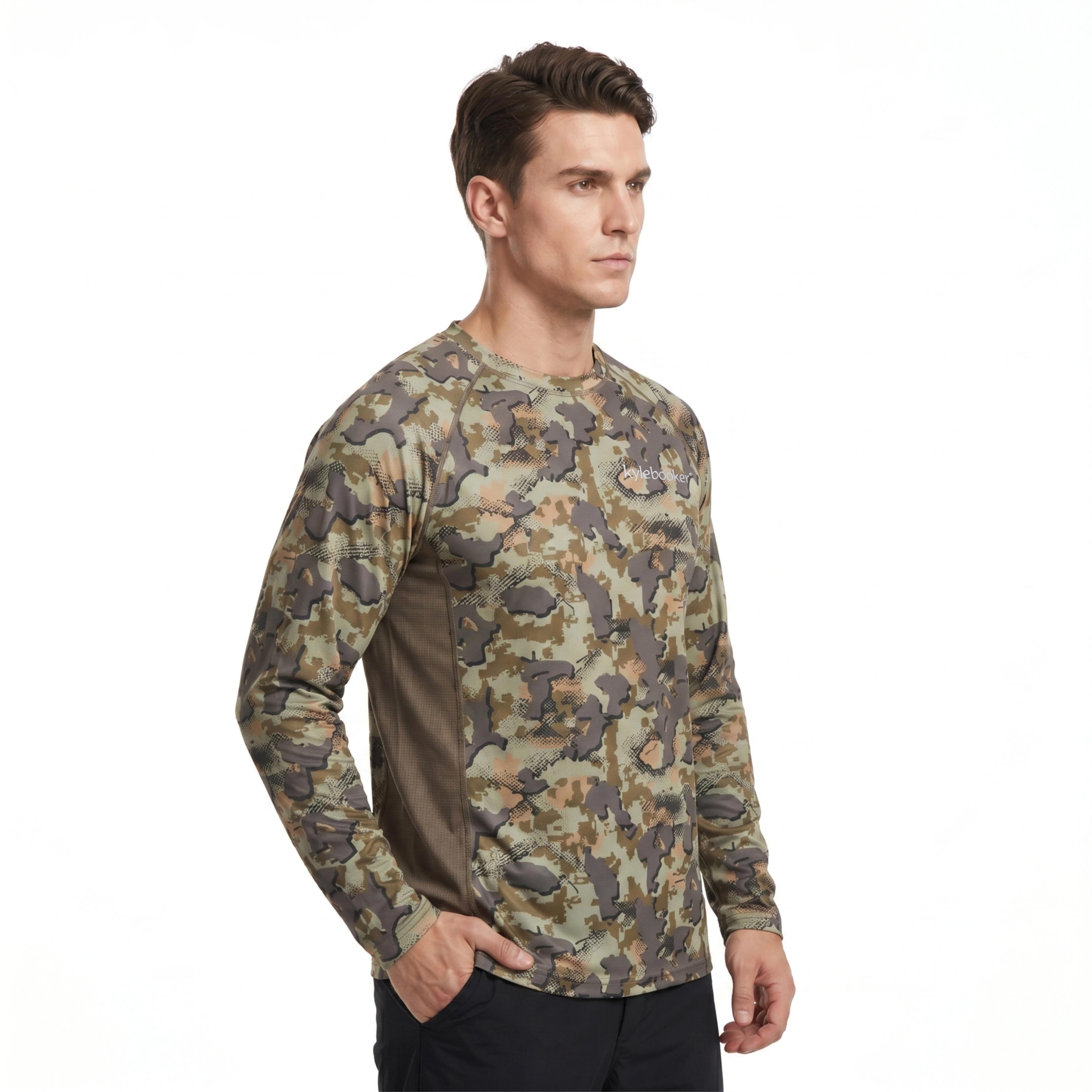 Kylebooker Men s Hunting Camo Performance Long Sleeve Shirt Fishing UPF50+ S