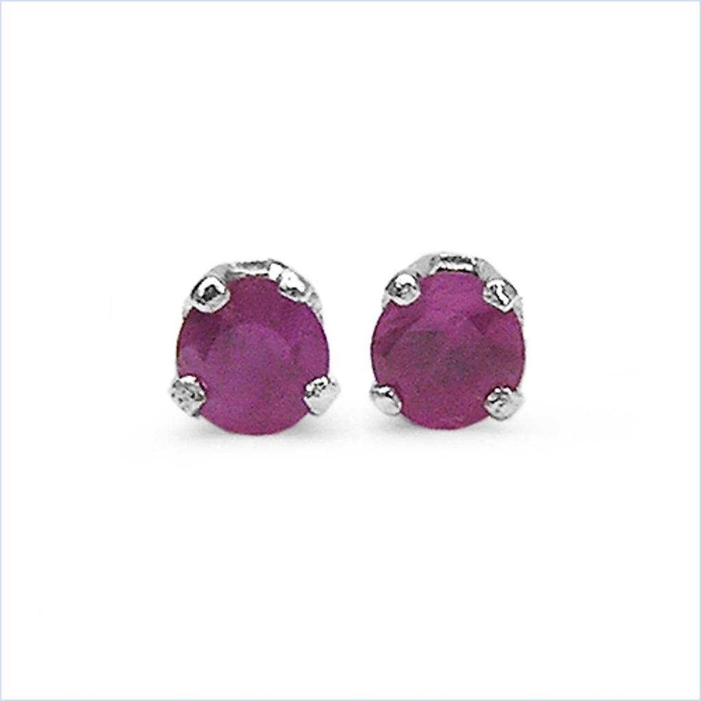 Orecchini a lobo con Pietra Preziosa Rotonda in Argento Sterling 925 Placcato Rodio Gioielli Minimalisti Regalo per Donne