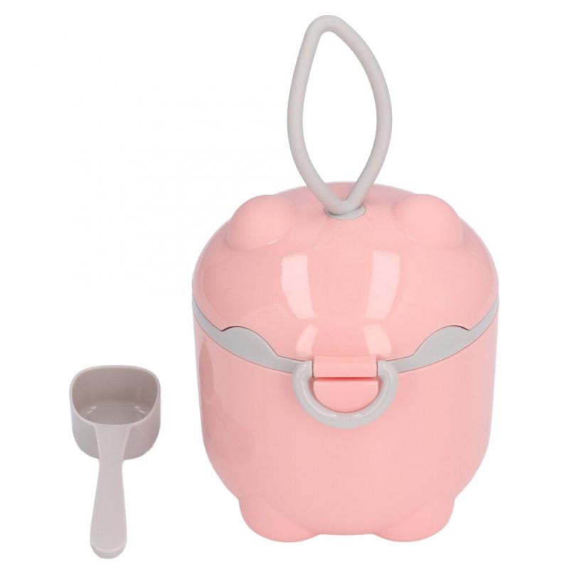 Baby Food Containers Large Pink Safe PP Material Sufficient Capacity Compact Portable Cute Style Powder Dispenser