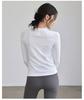 Women's Quick-Dry Sports Yoga Long-Sleeve T-Shirt - Round Neck, Versatile for Autumn/Winter Training