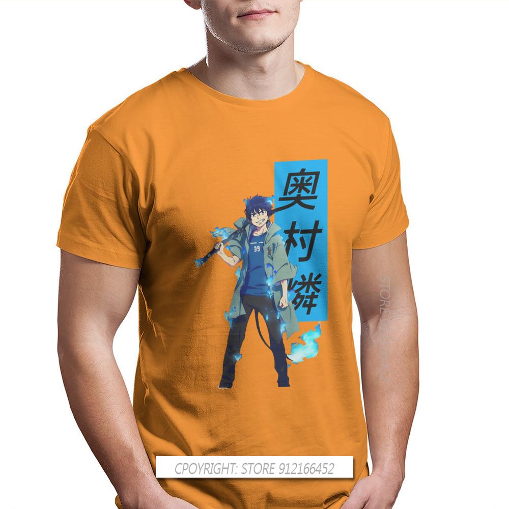 Cool Fire Unisexs Tshirt Blue Exorcist Rin Okumura Anime Oneck Tops 100 Cotton T Shirt Humor Gift Idea