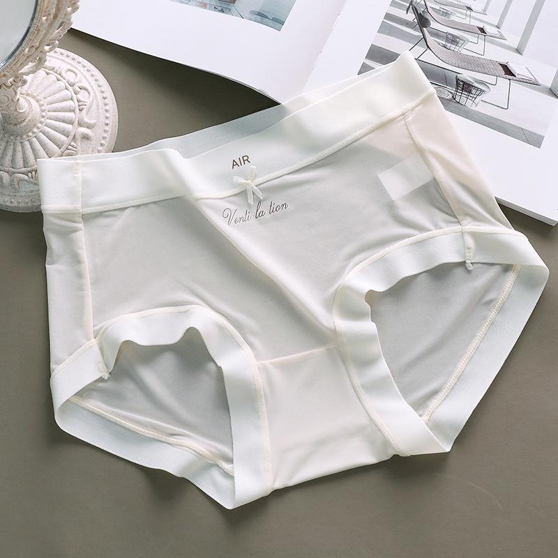 Ultra-Thin Seamless Nylon Ice Silk Panties - Nude Feel, Breathable, Korean Style Triangle for Women.