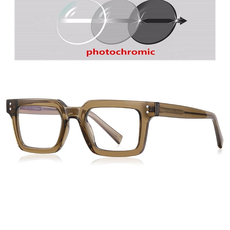 Blue Frame Light Blocker PC Shortsighted Prescription Eyeglasses for Women TR90 Material Myopic Photochromic Eyeglasses -0.5 -0.75 To -6.0