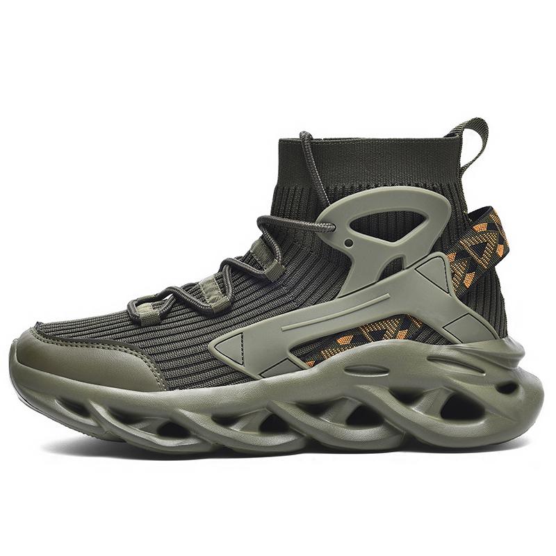 

Мужская спортивная обувь, летающие и дышащие кроссовки из рыбьей чешуи, молодежная обувь для бега, большие размеры, кроссовки для фитнеса 41 армия зеленый