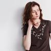 Women's Cooling Lyocell Blend V-Neck Embroidered T-Shirt