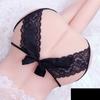 Hot Sale Women's Sexy Hollow Out Thong Lingerie Open Crotch Underwear Lady's Crotchless Lace Panties With Bow Plus Size