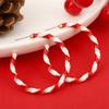 Red White Candy Cane Striped Enamel Twisted Large Hoops, Statement Jewelry for Christmas, Parties & Year-Round Wear