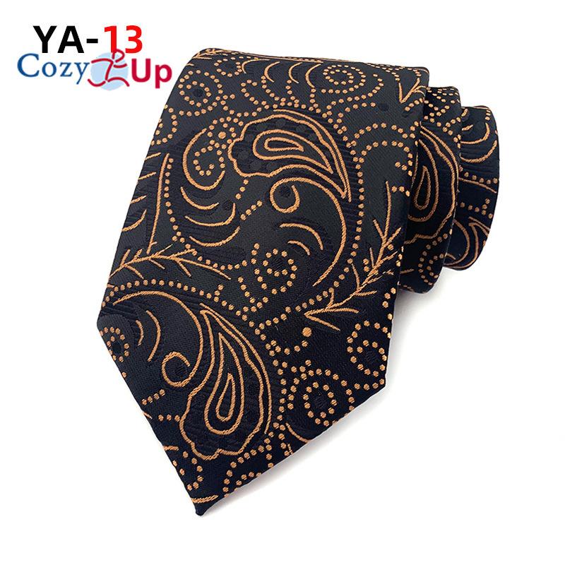 Cozy Up 3,15"(8 cm) Modische gestreifte Paisley-Krawatte für Herren, karierte Blumenkrawatte für Hochzeit