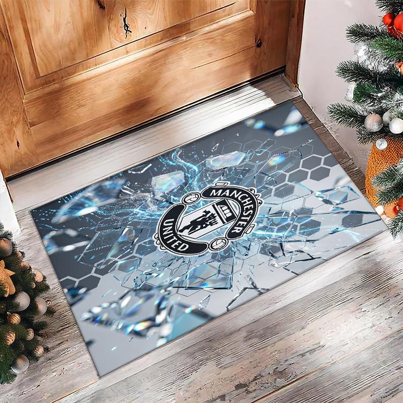 Manchester United Geprint Flanellen Vloerkleed Niet-Glijdend Zacht Polyester Vloerkleed Binnen Decoratie Mat voor Slaapkamer Woonkamer Bank
