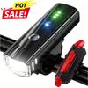 1200MAh Rechargeable Bike Light Set Headlight & Rear Taillight, Waterproof Cycling Lights for Night Riding Mountain/Road Bikes