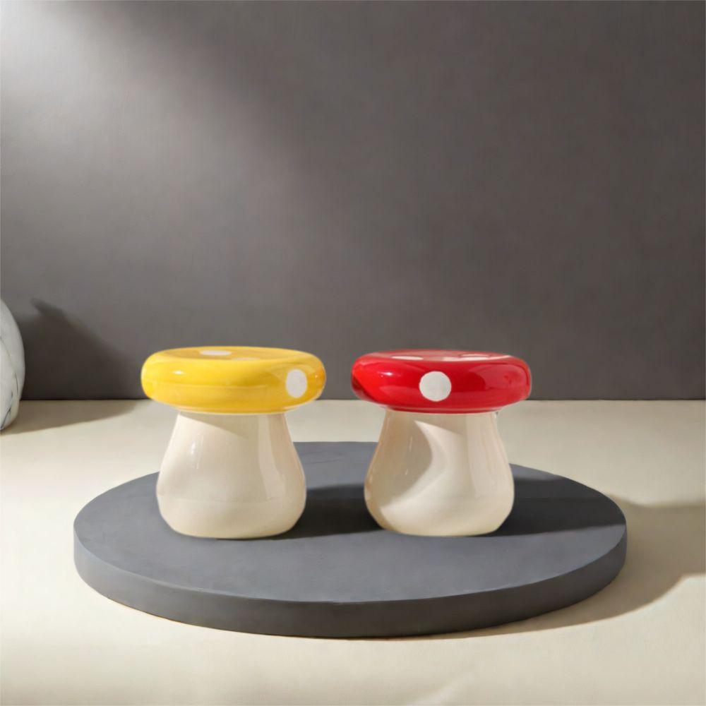 Dust-proof Mushroom Toothpick Box Ceramics Toothpick Dispenser Toothbridge Holder  Home Office