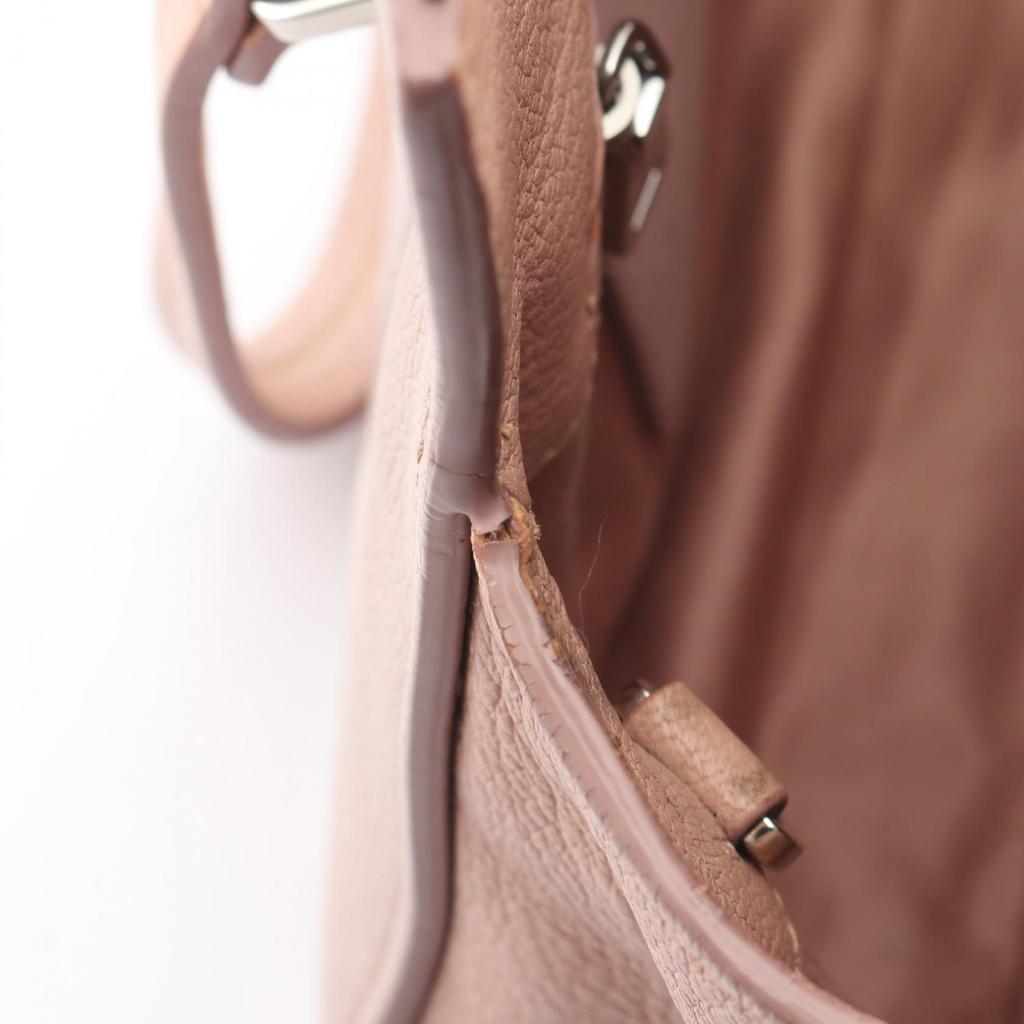 Used Miu Miu MADRAS Handbag leather Pink Used Women