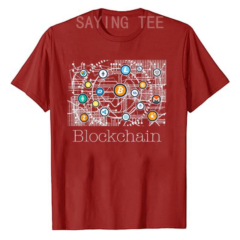 Blockchain Cryptocurrency Tshirt BitCoin Crypto BTC Gift Funny Investor Graphic Tee Tops Unisex Clothing Customized Product Cotton