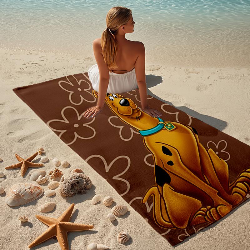 proof beach towel with a Scooby Doo pattern - soft,absorbent,quick-drying,machine washable - perfect for swimming,camping,bathing