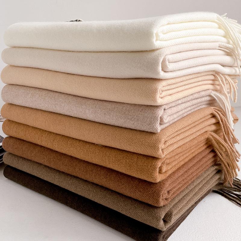

Solid color scarf women s autumn and winter simple and versatile imitation cashmere shawl will be red scarf student scarf 190CM
